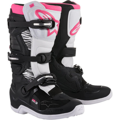 Women Moto Boots Alpinestars Stella Tech 3, Black/White/Pink