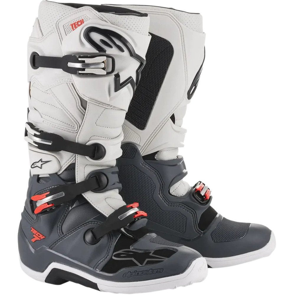 Stivali Moto Off Road Alpinestars Tech 7 Grigio Nero Rosso
