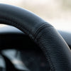 Leather Steering Wheel Cover Umbrella, Black, 35 - 37cm