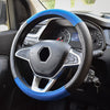 Steering Wheel Cover Umbrella Perforated Leather, Black - Blue, 37 - 39cm