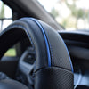 Steering Wheel Cover Umbrella Soft, Black - Blue, 37 - 39cm