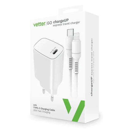 Caricabatterie Vetter chargeUP Lightning, Smart Travel, 20W, bianco