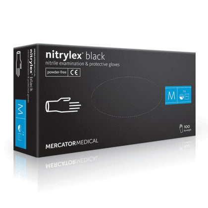 Gants en nitrile Mercator Nitrylex Noir, 100 pc