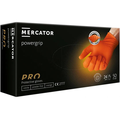Mercador Nitrile Powergrip XL, Orange, Set of 50 pcs