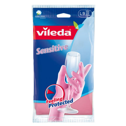 Latex Protective Gloves Lined with Vileda Cotton, M