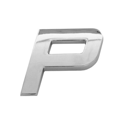 Car Emblem Letter P Mega Drive, 26mm, Chrome