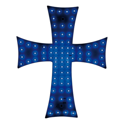 Lámpara decorativa interior en forma de cruz, azul, 24 V