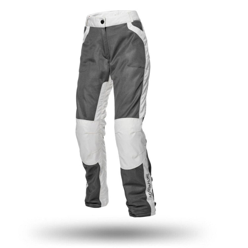 Pantaloni Moto da Donna Adrenaline Meshtec Lady 2.0, Grigio/Bianco