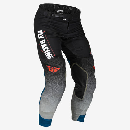 Pantalon moto tout-terrain Fly Racing Evolution DST, noir/gris/bleu