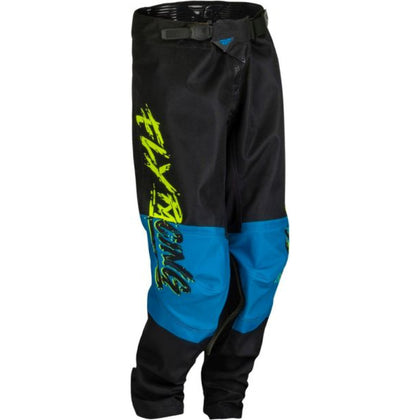 Off-Road Children Pants Fly Racing Youth Kinetic Khaos, Black/Blue/Yellow