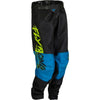 Pantaloni fuoristrada per bambini Fly Racing Youth Kinetic Khaos, Nero/Blu/Giallo