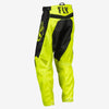 Calça infantil off-road Fly Racing Youth F-16, preta/amarela fluorescente, tamanho 20