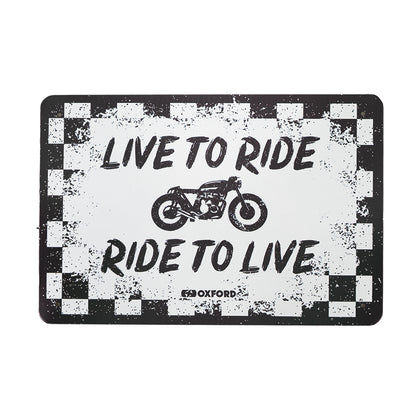 Metal Plate Oxford Garage Live to Ride
