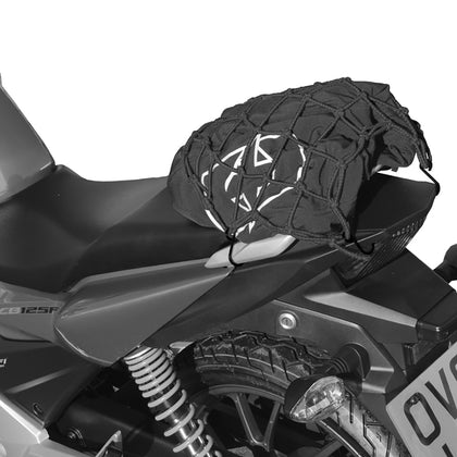 Multifunctional Elastic Motorcycle Cargo Net Oxford Bright Net, Reflective Black