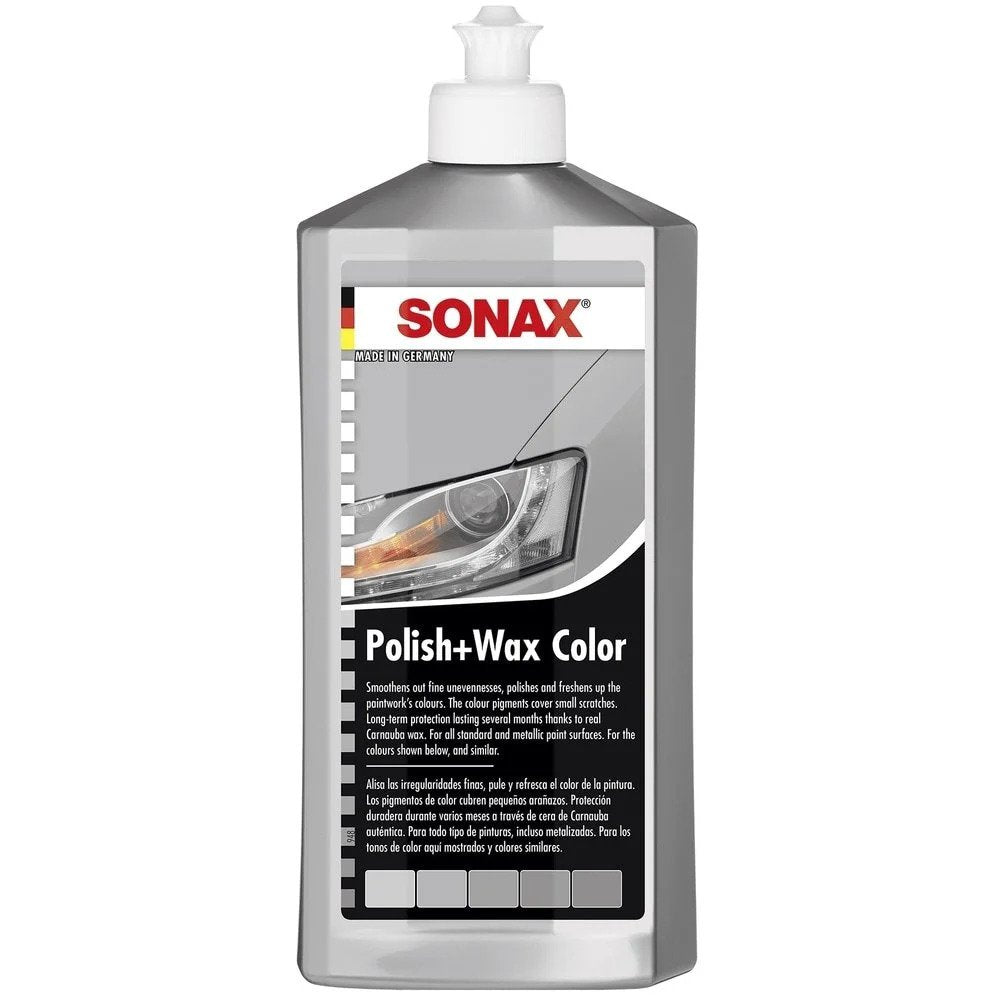 Cera y abrillantador para coche Sonax Polish Wax Color, gris, 500