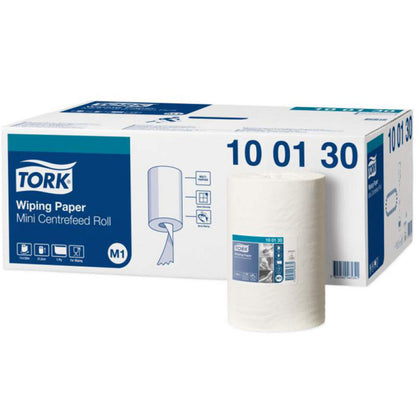 Mini Centrefeed Roll Tork Wiping Paper, 1 Ply, 120m x 11pcs