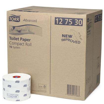 Rollo compacto de papel higiénico Tork Advanced T6, 2 capas, 100 m x 27 unidades