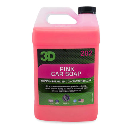 Champú automático con jabón para coche rosa 3D de PH equilibrado, 3,78 l