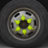 Cubierta para pernos de rueda de camión con juego de indicadores Mega Drive, amarillo neón, 33 mm, 54,5 mm, 10 piezas