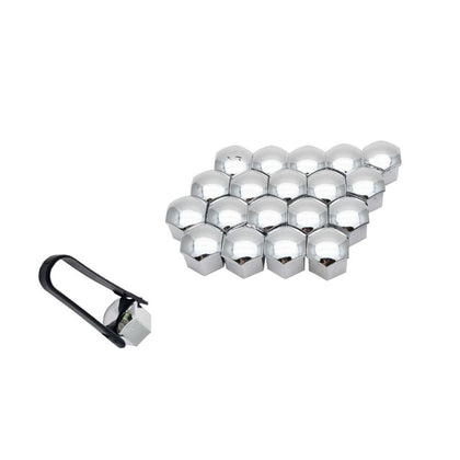 Wheel Nut Covers Mega Drive Chrome, 19mm, 20 pcs