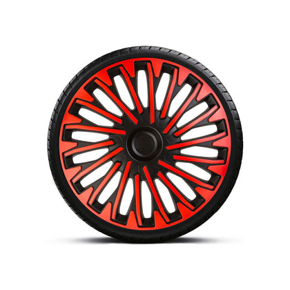 Universal Wheel Covers Set 15 Inch Mega Drive Soho, Red-Black, 4 pcs