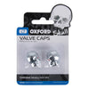 Moto Valve Caps Oxford Skeleton, Silver, 2 buc