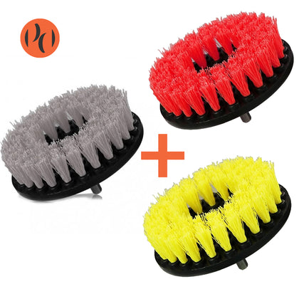 Cleaning Brushes Set Pro Detailing Triple Twist, Soft, Medium, Hard