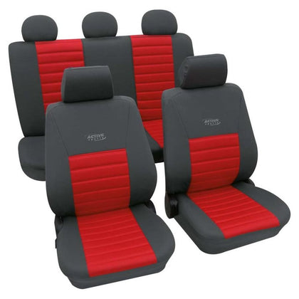 Sēdekļa pārvalku komplekts Petex Active Sports, melns - sarkans