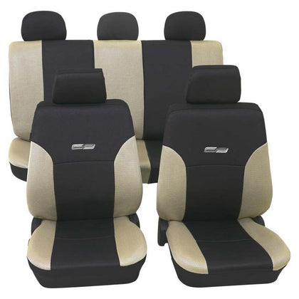 Seat Covers Set Petex Wave, Black - Beige