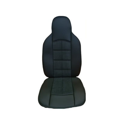 Leather and Alcantara Seat Cover Set, Black, 2 pcs