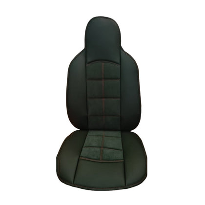 Conjunto de capa de assento em couro e Alcantara, costura vermelha, 2 peças