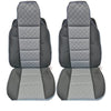 Set Sitzbezüge aus Leder und Textil, Grau, 2-tlg