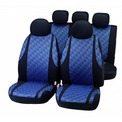 Set of Seat Covers Bottari Jacquard, Blue/Black