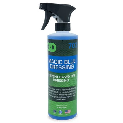 Solución de mantenimiento de neumáticos 3D Car Care Magic Blue Dressing, 473 ml