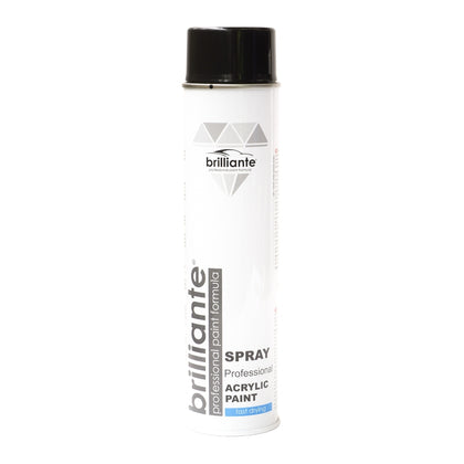 Professional Acrylic Paint Spray Brilliante, Gloss Black, 600ml