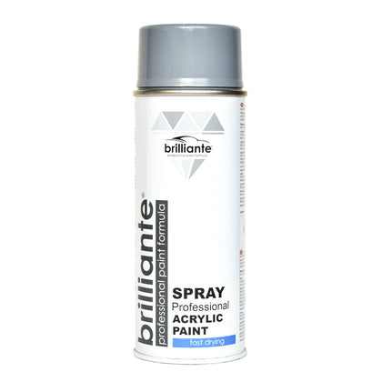 Professional Acrylic Paint Spray Brilliante, Gray Silver, 400ml