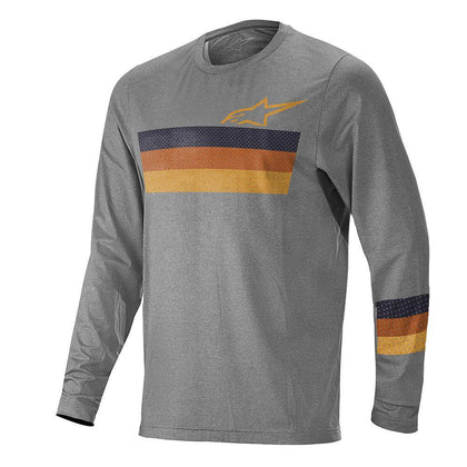 Long Sleeve Cycling Shirt Alpinestars Alps 6.0 Jersey, Grey/Orange