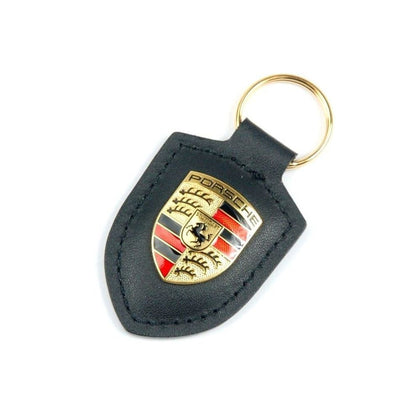 Porsche Leather Keychain, Black