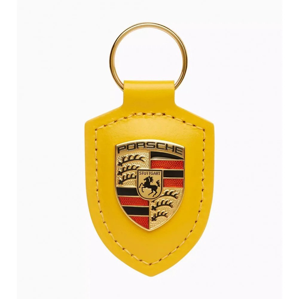 Porte-clés de voiture Porsche cuir véritable - Équipement auto