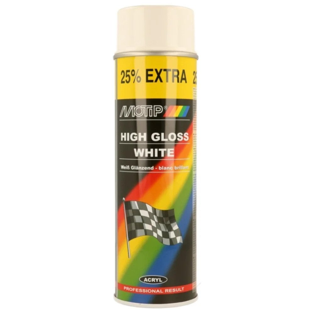 High Gloss Paint Spray Motip, White, 500ml