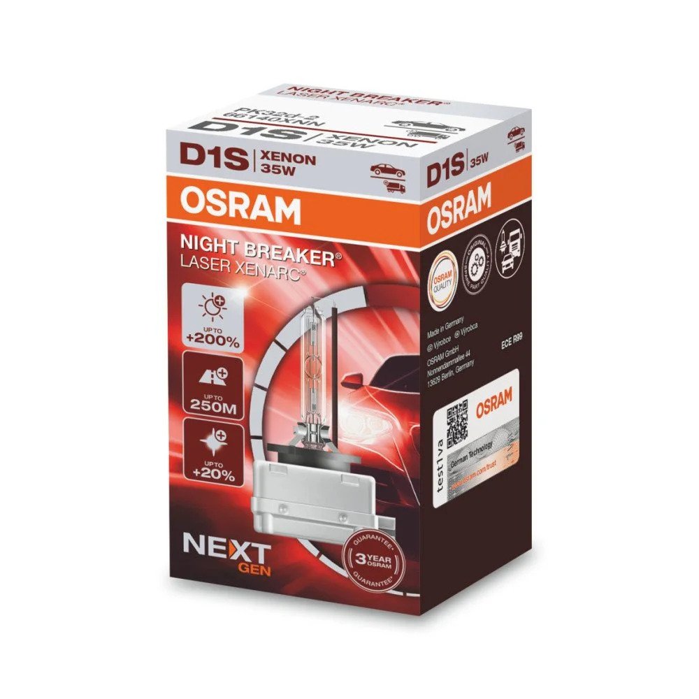 Bombilla Xenon D1S Osram Night Breaker 200, 85V, 35W - 66140XNN - Pro  Detailing