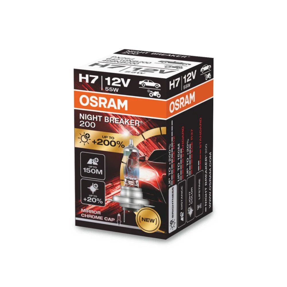 Halogen Bulb H7 Osram Night Breaker 200, 55W - 64210NB200 - Pro