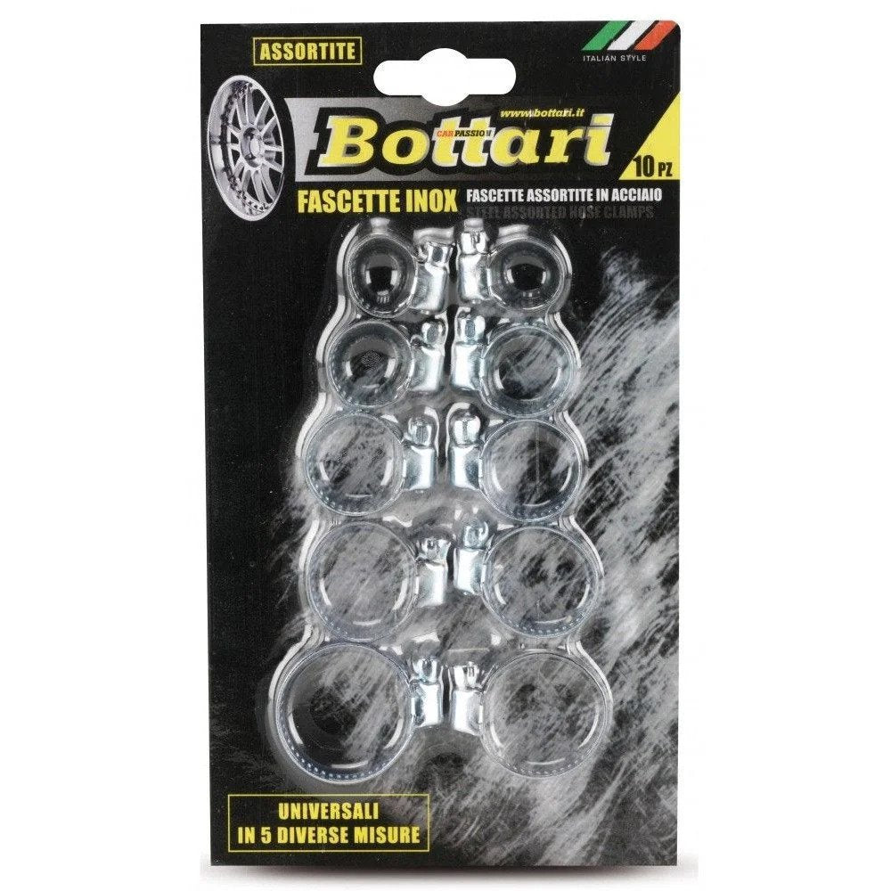 Bottari Steel Asorted Hose Clamps, 10 pcs