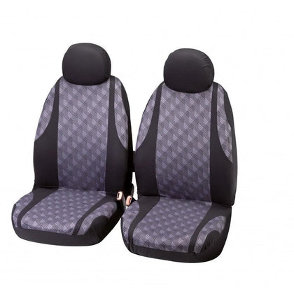 Bottari Jaquard Universal Seat Covers, Black/Gray, Set of 2 pc