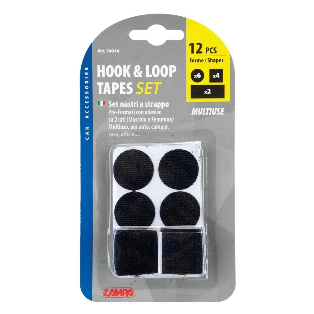 Hook and Loop Tapes Set Lampa, 12 pcs