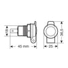 Built-in Aluminium DIN Socket Lampa Flush Mount, 12/24V