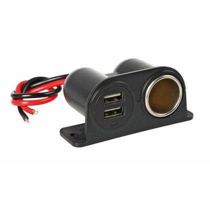 Power Socket with Twin USB Port Lampa Extra-Power