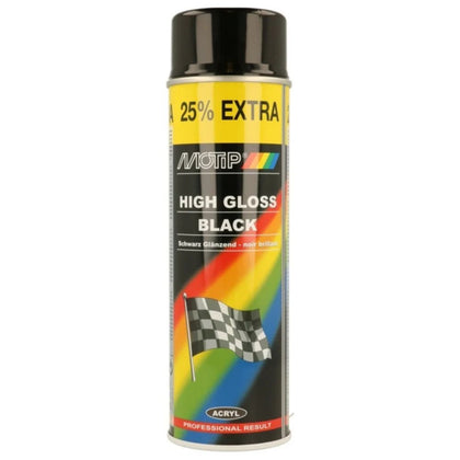 High Gloss Paint Spray Motip, Black, 500ml