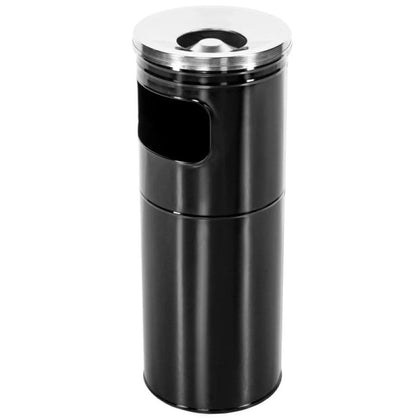 Stainless Steel Trash Can with Ashtray Esenia, Black, 27L