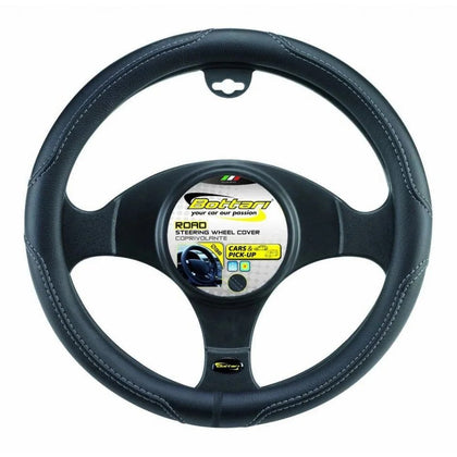 Bottari Road Steering Wheel Cover, Black/Gray, 38cm